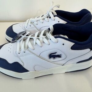 Lacoste White and Blue Tennis Sneakers MEN 10.5